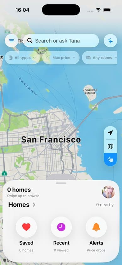 Map search view